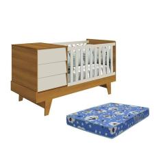 Imagem de Berço Multifuncional Prince Areia Savana Com Colchão D18 Reller Móveis Areia Savana