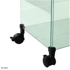 Imagem de Balcão de Atendimento Modulado em Vidro com Rodízios - 0,90 x 1,10 x 0,30