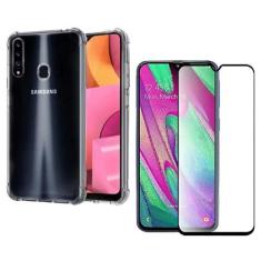 Imagem de Capinha Antichoque e Película Vidro 3d Compatível Samsung Galaxy A20s Tela 6.5 Polegadas
