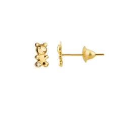 Imagem de Brinco Infantil De Ouro 18K Ursinho Com Diamante - Agaprime Jóias