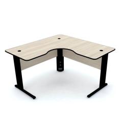 Imagem de Mesa Em L P/ Escritório 130X130 Pandin Maxxi - Nogueira/Preto