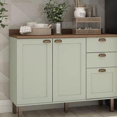 Imagem de Balcão Para Cozinha 2 Portas 3 Gavetas Provençais com Tampo Iluminata Genialflex