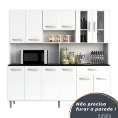 Imagem de Armário de Cozinha Completa Compacta com 12 Portas Clara Branco
