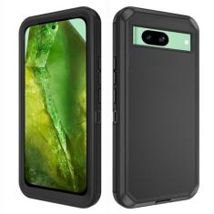Imagem de Asuwish Capa de celular para Google Pixel 8A 5G capa de celular híbrida robusta à prova de choque rígida protetora à prova de quedas corpo inteiro acessórios móveis resistentes Pixel8A A8 mulheres