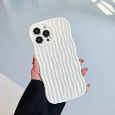 Imagem de Capa macia de silicone de onda encaracolada de luxo para iPhone 14 Pro Max 11 12 i Phone 13 Promax 7 8 Plus X XR XS SE 2020 Capa de TPU, branca, para iPhone 8