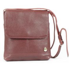 Imagem de Bolsa Aline Feminina Transversal Em Couro Rubi - Betania Couros