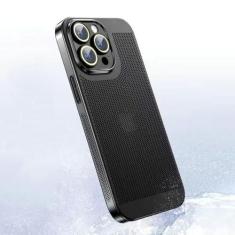Imagem de Capa de telefone de malha respirável galvanizada de luxo para iphone 12 13 11 14 15 Pro Max 14Plus X XS Max 13Mini capa de dissipação de calor, preta, para iphone 13 Pro