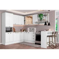 Imagem de Cozinha Modulada Completa Bella 9 Peças (3Aéreos+3Balcões+1TorreQuente+1Ilha+1Complemento) C9P200 Branco - Carraro
