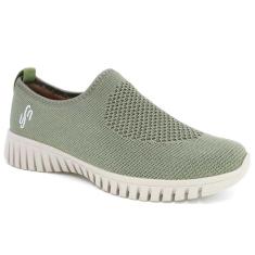 Imagem de Tênis Feminino Slip On Tricot Monograma Sálvia Usaflex AE2208-Feminino
