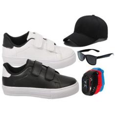 Imagem de Kit 2 Pares De Tênis Infantil Masculino Escolar Casual Menino Novo +Bo
