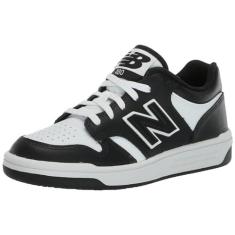Imagem de New Balance Tênis infantil 480 V1 com cadarço, Preto/branco, 14