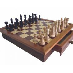 Imagem de Jogo de Xadrez Completo - Tabuleiro com Gavetas - Cód. 104