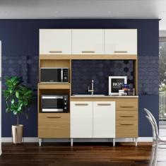 Imagem de Cozinha Compacta 7 Portas 2 Gavetas Resistência e Durabilidade ATACAMA/OFF-WHITE