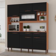 Imagem de Armário de Cozinha Siena 100% MDF Tuboarte 7 Portas e 2 Gavetas, Freij