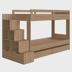 Imagem de Beliche Infantil Com Escada e 4 Gavetas Infix C06 Aveiro - Mpozenato