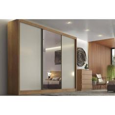 Imagem de Guarda Roupas 3 Portas De Correr De (1 C- Espelho) E 8 Gavetas Natus-duna Cumaru-fendi