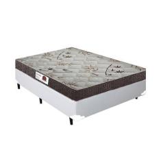 Imagem de Cama Box Casal Colchão Top Line Mola Bonnel + Box Branco - RC Sono Lev