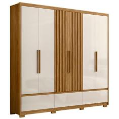 Imagem de Guarda Roupa Casal Amazonas 6 Portas Freijó Off White Moval