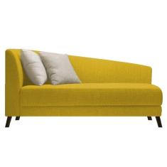 Imagem de Recamier Heitor 140cm Com Almofada Lado Direito Suede Cor Amarelo/bege