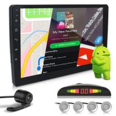 Imagem de Kit Multimídia 9 Polegadas Android + Câmera Ré + Sensor Ré Prata Jeep 