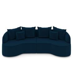 Imagem de Sofá 4 Lugares 250cm Orgânico Quito K04 Veludo Azul Marinho - Mpozenato