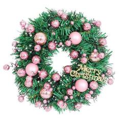 Imagem de Guirlandas de Natal para porta da frente Guirlanda de Natal artificial de 11,8 polegadas, enfeites de bola de Natal, decorações para celebração do festival de Natal, porta, janela, parede, tema de