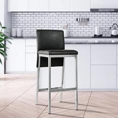 Imagem de Banqueta Base Cromada Nápoles Compoarte Preto/Cromado