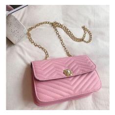 Imagem de Bolsa Feminina Envelope Onda  Alça Corrente Dourada Couro - Unistar, A