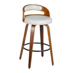 Imagem de Kit 4 Banqueta para Cozinha Alta Giratória Madeira Roma - Rivatti