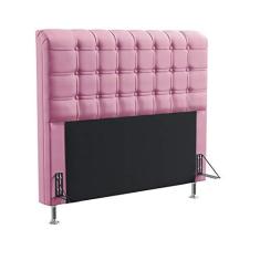 Imagem de Cabeceira Estofada Decorativa Para Cama Box Rana 195 Para Cama King Suede Rosê Aradecor