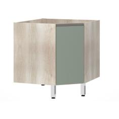 Imagem de Balcão Sem Tampo Canto Diagonal Luciane Luci Legno Crem e Verde Jade