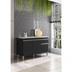 Imagem de Gabinete De Pia Armário Tatiane 120cm Preto S/tampo - Ajl Móveis