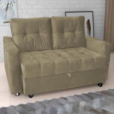 Imagem de Sofá Cama Para Sala De Estar Remy Veludo Turkey Cappuccino