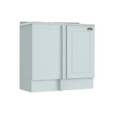 Imagem de Balcão de Cozinha Canto Reto Americana 1Pta c/ Tampo Branco - Henn