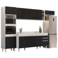 Imagem de Armário de Cozinha Modulada 5 Peças CP17 Balcão com Tampo Branco/Preto - Lumil