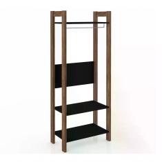 Imagem de Guarda Roupa Modulado Closet Az1029 Preto Nogal Preto Nogal