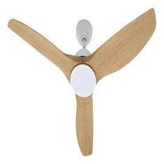Imagem de Ventilador Teto Madeira 132Cm Led 3 Cores Controle Bivolt