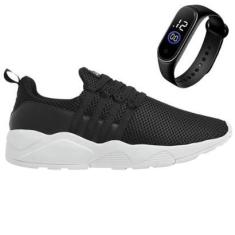 Imagem de Tênis Casual + Relógio Esporte Confortável Eficaz Para Treino e Academia Masculino-Feminino-Unissex