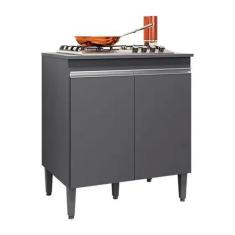 Imagem de Balcão Para Cooktop 2 Portas Andréia Cinza Ajl Móveis