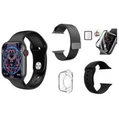 Imagem de Relógio Smartwatch W28 Pro Série 8 Kit Pulseira Case Pelicula Nfc Siri