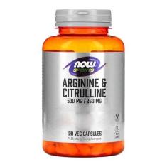 Imagem de Arginina 500mg e Citrulina 250mg Now Foods 120Cáps Importado