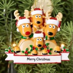 Imagem de DPDP Enfeites de Natal 2024: presentes para Natal, família de 4 cervos, presentes sazonais de árvore de Natal