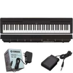 Imagem de Piano Digital Profissional Com Pedal + Fonte Yamaha P45
