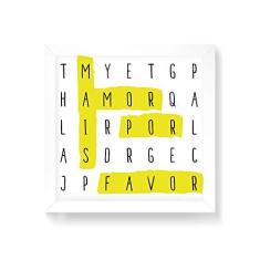 Imagem de Arte Maníacos Quadro Decorativo Mais Amor Por Favor CPL - 50x50cm (Moldura em laca )