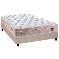 Imagem de Cama Box Casal: Colchão Molas Plumatex MasterPocket Ensacadas Miami + Base crc Courano Clean(138x188)