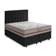 Imagem de Cama Box Baú + Cabeceira Cassis e Colchão Queen - Anjos - Classic Molas Ensacadas 158cm