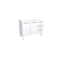 Imagem de Gabinete de Cozinha Branco em Aço 117cm 3 Gavetas Venus Flat Cozimax