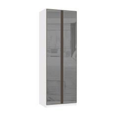 Imagem de Guarda Roupa Modulado 2 Portas 80cm Prata Branco Ff Prata
