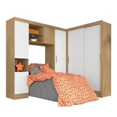 Imagem de Guarda Roupa Modulado Solteiro Viola Bor/branco - Móveis Arapongas - A