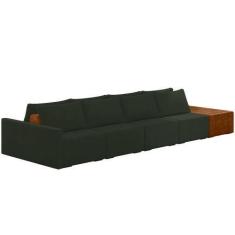 Imagem de Sofá Ilha Modular Para Sala 392cm com Puff Dublin K01 Veludo Verde Sin